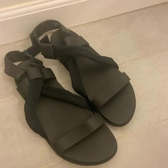 Sorel Roaming Decon Leather Sandal Black Size 8 - Picture 3 of 8